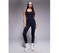 4505 - Icon Active - Leggings da palestra a vita alta blu navy modellanti sul retro con tasca interna 38