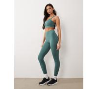 4505 - Icon Active - Leggings da palestra a vita alta color salvia modellanti sul retro con tasca interna-Verde 46