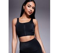 4505 - Icon Active - Reggiseno sportivo a supporto elevato nero lucido con imbottitura rimovibile e spalline regolabili 40