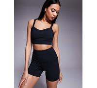 4505 - Icon Active - Reggiseno sportivo a supporto medio nero con imbottitura rimovibile e spalline regolabili 38