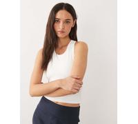 4505 Icon - Canotta bianca morbida al tatto con dorso a vogatore, reggiseno interno e imbottitura rimovibile-Bianco 40
