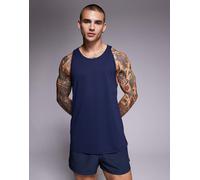 4505 - Icon - Canotta da allenamento in rete ad asciugatura rapida blu navy intenso con dorso a vogatore S