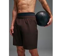 4505 - Icon - Pantaloncini da allenamento da 13 cm in tessuto ad asciugatura rapida grigi con tasche con zip-Marrone M