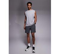 4505 - Icon - Pantaloncini da allenamento da 18 cm ad asciugatura rapida grigio scuro con tasche con zip 2XL