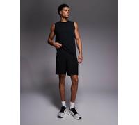 4505 - Icon - Pantaloncini da allenamento da 18 cm in tessuto ad asciugatura rapida neri con tasche con zip-Nero XS