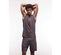 4505 - Icon - Pantaloncini da allenamento quick dry da 18 cm grigio pietra con tasche con zip 2XL