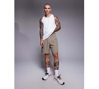 4505 - Icon - Pantaloncini da allenamento quick dry da 18 cm grigio pietra con tasche con zip-Neutro S