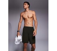 4505 - Icon - Pantaloncini da allenamento quick dry da 18 cm verde oliva con tasche con zip 2XS