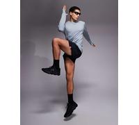 4505 - Icon - Pantaloncini da corsa da 8 cm in tessuto quick dry a rete con tasche con zip neri-Nero S