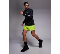 4505 - Icon - Pantaloncini da corsa da 8 cm in tessuto quick dry a rete con tasche con zip verde acido M