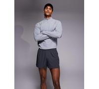 4505 - Icon - Pantaloncini da corsa quick dry da 8 cm neri con tasca posteriore per il telefono grigi-Grigio L