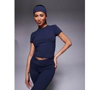 4505 - Icon - T-shirt mini tecnica morbida al tatto blu navy mezzanotte 50