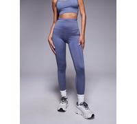 4505 - Leggings da corsa a vita alta color fiordaliso con tasca per il telefono con zip-Blu 38