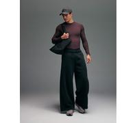 4505 - Maglietta a maniche lunghe base layer a compressione attillata marrone senza cuciture che definisce la figura L