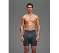 4505 - Pantaloncini a metà coscia base layer a compressione senza cuciture da 20 cm color antracite che mettono in risalto la figura-Grigio M