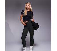 4505 Petite - Icon Active - Leggings a vita alta da palestra kaki modellanti sul retro con tasca interna-Verde 34
