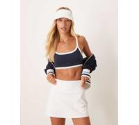 4505 - Reggiseno sportivo a sostegno leggero blu navy scuro con profili a contrasto e imbottitura rimovibile 50