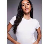 4505 - Rest Day - T-shirt mini bianca a coste in modal super morbida-Bianco 42