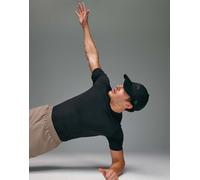 4505 - T-shirt base layer a compressione attillata nera senza cuciture che definisce il fisico-Nero L