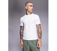 4505 - T-shirt mini da allenamento ristretta in cotone bianco con finitura quick dry-Nero M