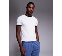 4505 - T-shirt mini in cotone bianca con finitura quick dry e bordi a contrasto-Bianco M