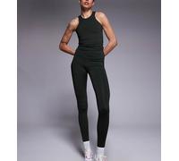 4505 Tall - Icon Active - Leggings da palestra a vita alta kaki scuro modellanti sul retro con tasca interna-Verde 42