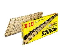 450598 Catena DID 520VX3 102 maglie color oro con chiusura a rivetto