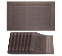450x300mm Tavolo Tovagliette Set di 8 PVC Lavabili Tessuto Tovaglietta Caffè