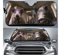 452 Copertura Parabrezza Auto Famiglia di Cinghiali Divertenti con Guida A Sinistra Parasole Auto Parabrezza Pieghevole Copri Vetro Auto Universale per Auto Camion Auto