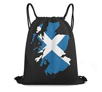 452 Sacca Sportiva Mappa Bandiera Europa Scozia Stampa Zaino Sportivo Fashion Gym Sack con Coulisse Sacca Zaino Sportivo per Adulto Donna All'Aperto,36X43Cm
