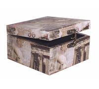 452 Scatola di Legno Simil Lino Forziere Cassa per Legna Roma Cäsar 15x15x9cm