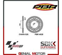 4529 42 C45 Corona PBR Passo 525 - 42 Denti per TRIUMPH BONNEVILLE 2016 > 2018