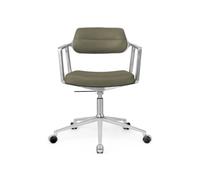 453 Swivel+ Sedia Girevole con Ruote Alluminio/ Verde Bosco