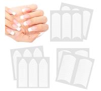456 adesivi francesi per unghie, 12 fogli 3 disegni autoadesivi per la punta francese per nail design fai da te guida (3 tipi di archi)