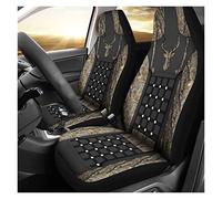 456 Coprisedili Auto 2 Pezzi, Divertente Caccia agli Animali Cool Buck Camo Coprisedili Anteriori Universale, Lavabile Protezione per Sedile per Uomo Donna Regalo