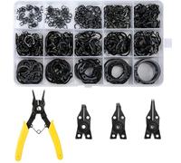 456pc kit ad anello a scatto esterno con pinze cerchiali 15 dimensioni da 15 dimensioni da M3 a M25 Anelli di fissaggio C-clip impostati per alberi, cuscinetti, parti automobilistiche e meccaniche