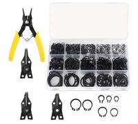 456pc kit ad anello di fissaggio esterno con scatola di archiviazione e pinze M3 a M25 C-CLIPS per riparazione automobilistica, alberi, cuscinetti e parti mobili