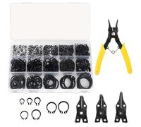 456pc kit ad anello di fissaggio esterno con strumento M3 a M25 CLIP C rivestiti con ossido nero per automobili, parti meccaniche, alberi e cuscinetti