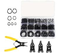456pcs Assortimento Ad Anello Di Fissaggio Esterno Con Strumento Da M3 A M25 Clip C Acciaio Per Assli, Alberi, Cussi E Manutenzione Automotivi