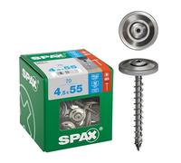 4587000450556 - Vite per spengler, 4,5 x 55 mm, filettatura completa, testa svasata, T-STAR plus T20, 4CUT, acciaio inox A2, disco di tenuta 15 mm