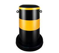 45cm Dissuasori di Parcheggio Guardrail per Vialetto, Dissuasore di Sicurezza, Dissuasori in Metallo con Nastro Riflettente e Anelli Sospesi(Black Yellow)