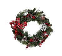 (45cm garland) Decorative Cones and Berries Wreath Decorative Small Christmas Tree Sculpture Wreath Ornament for Holiday Ambiances