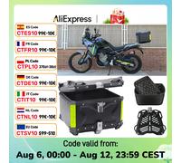 45L,55L,65L Moto in alluminio Top Box Valigia Custodia per bagagli posteriore Baule per moto Scatola di coda Scatola per casco a sgancio rapido Cassetta degli attrezzi X-BLACK-45L