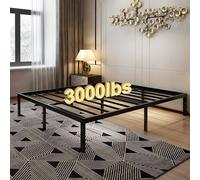 45MinST Struttura letto con piattaforma da 35,5 cm, base per materasso facile da montare, doghe in acciaio resistente fino a 1360,8 kg, senza rumori, senza bisogno di molle contenitive, king size