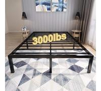 45MinST Struttura letto con piattaforma da 45,7 cm, facile da montare, doghe in acciaio resistente fino a 1360,8 kg, senza rumori, senza bisogno di molle a scatola, per letto matrimoniale,