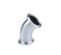 45mm O/D 2" Tri Clamp SS304 Stainless Steel Ferrule 45 Degree Elbow Pipe Fitting