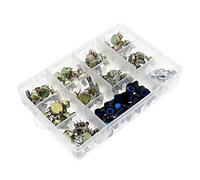 45Pcs WH148 Single Potentiometer Kit Box B1K 5K 10K 20K 50K 100K 500K 1M with knobs Single potentiometer set Shaft Nuts NWPNLXEA