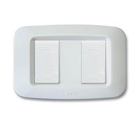 A.v.E. Placca in tecnopolimero Banquise Sistema 45 2 moduli Bianco lucido 45PY002BB