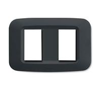 A.v.E. Placca Yes 45 in tecnopolimero per scatola rettangolare 2 moduli grigio noir 45PY002GN