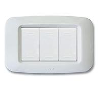 Placca in tecnopolimero Ave Banquise Sistema 45 3 Moduli Bianco lucido 45PY03BB